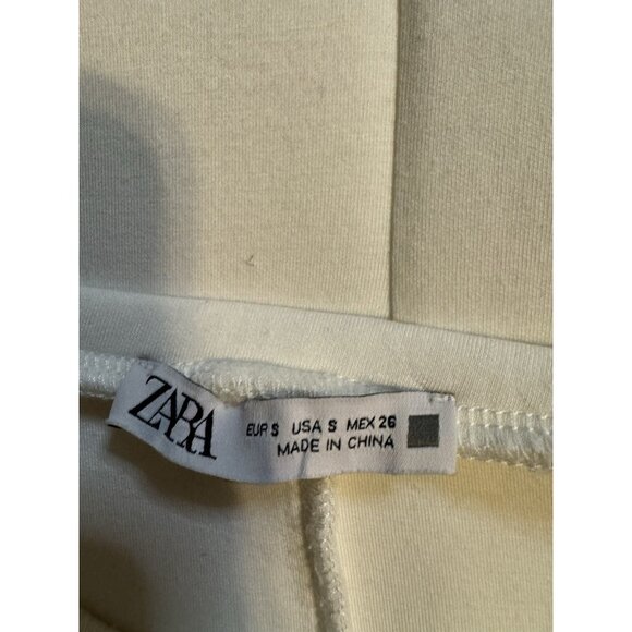 Zara Top S Small Cropped Sweatshirt Basic Ivory Cream Sweatshirt New NWOT - Picture 7 of 9